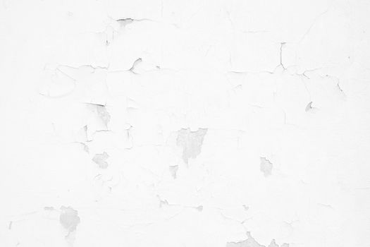 White Peeling Painted Concrete Wall Texture Background.