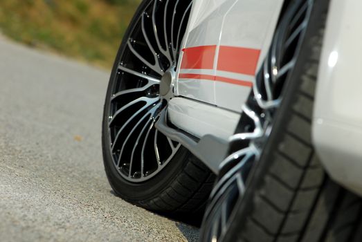 stylish details on a tuned small sports car