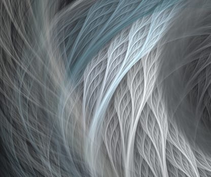 An abstract computer generated modern fractal design on dark background. Abstract fractal color texture. Digital art. Abstract Form & Colors. Spiral floral ornament
