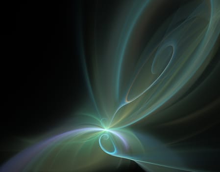 An abstract computer generated modern fractal design on dark background. Abstract fractal color texture. Digital art. Abstract Form & Colors. Abstract fractal element pattern for your design.