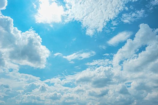 blue sky with white clouds on a sunny day