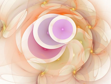 Elementary Particles series. Interplay of abstract fractal forms on the subject of nuclear physics. The collision of elementary particles. Interaction of physical particles. Quantum Vacuum Fluctuations. Higgs boson fractal, computer generated abstract background