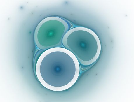 Elementary Particles series. Interplay of abstract fractal forms on the subject of nuclear physics. The collision of elementary particles. Interaction of physical particles. Quantum Vacuum Fluctuations. Higgs boson fractal, computer generated abstract background