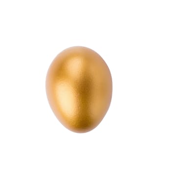 Golden Egg isolated on a white background.