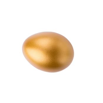 Golden Egg isolated on a white background.