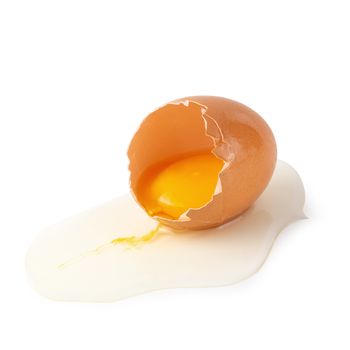 Fresh egg yolks isolated on a white background