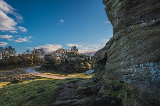 Brimham Rocks National Park in North Yorkshire England on a Sunny Day