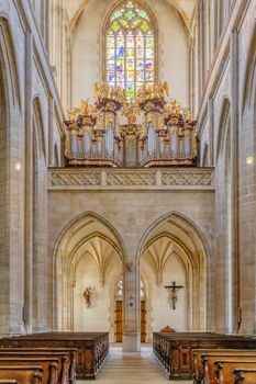 church organ in Cathedral of Assumption of Our Lady and Saint John the Baptist, former monastery in Kutna Hora. Czech Republic, Europe
