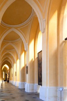 hall in Cathedral of Assumption of Our Lady and Saint John the Baptist and former monastery in Kutna Hora. Czech Republic, Europe