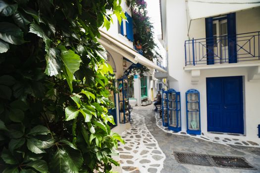 A traditional Greek street in Skiathos