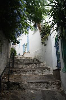 A traditional Greek street in Skiathos