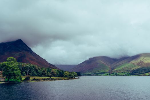 A beautiful landscape shot of Wast-water in the Lake District, England, UK