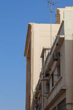 View into the old city of Dubai on a sunny day.