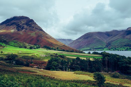 A beautiful landscape shot of Wast-water in the Lake District, England, UK