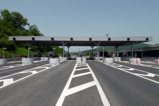 New Toll station on a highway