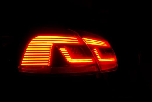 a rear light on a modern passenger car