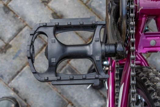 Close View of a bicycle foot pedal