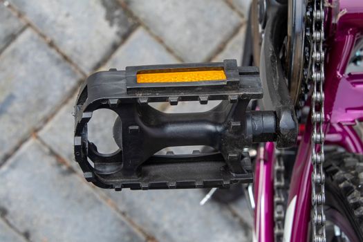 Close View of a bicycle foot pedal