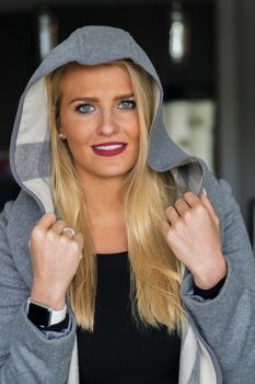 A gorgeous blonde model enjoys a day at home before work