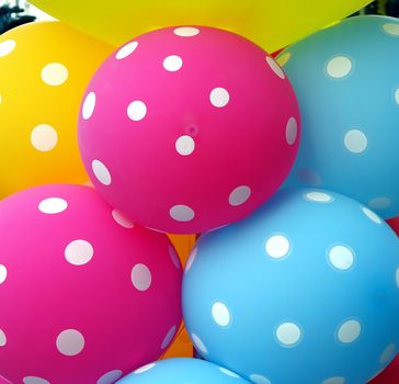 Colorful Balloons in bright colors create a happy atmosphere