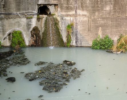 A heavily polluted flood and drainage canal