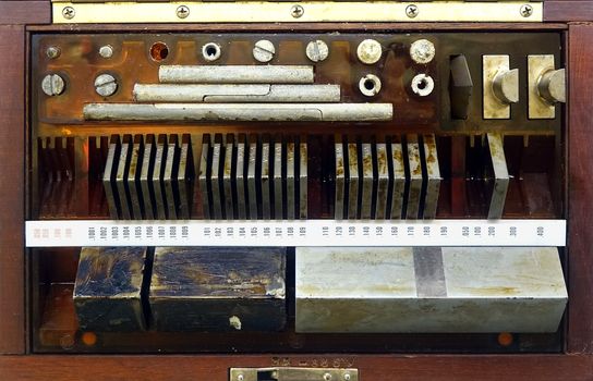 Vintage precision measuring tools used in engineering
