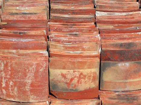 Kiln fired Chinese roof tiles made from brick material