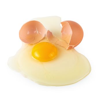 Fresh egg yolks isolated on a white background