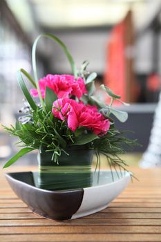 Purple flower in jar