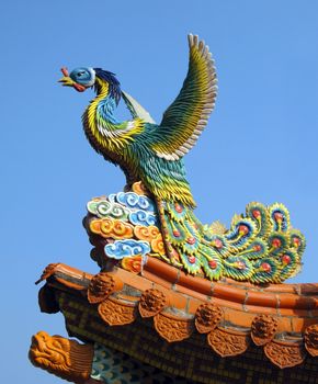 -- Chinese temple detail with a mythological beast
