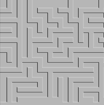 A maze design with raised contours on gray background
