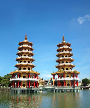 The famous Tiger and Dragon Pagodas in Kaohsiung
