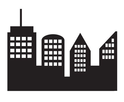 city icon on white background. flat style. city icon for your web site design, logo, app, UI. cityscape symbol. black and white city sign. 