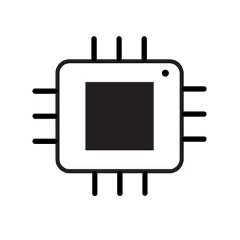 Computer microprocessor icon on white background. Computer microprocessor sign.  flat style.