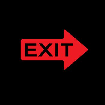 exit icon on black background. flat style. exit icon for your web site design, logo, app, UI. exit symbol.