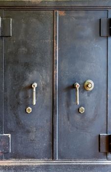 An old steel safe with a combination  as well as key lock
