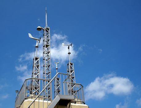 A collection of anemometers to determine wind speed and direction