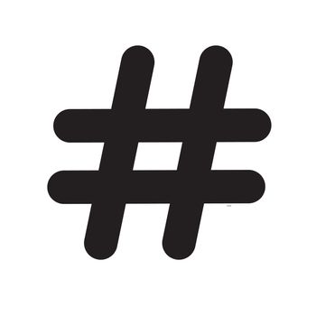 black hashtag icon on white background. flat style. hashtag icon for your web site design, logo, app, UI. hashtag symbol.