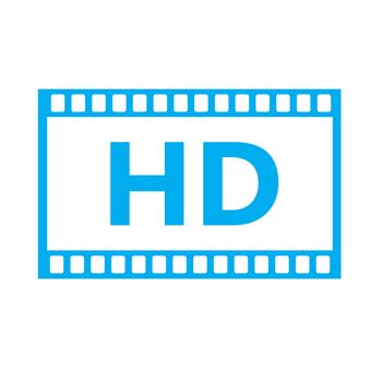 hd video icon on white background. flat style. hd video icon for your web site design, logo, app, UI. blue video symbol. 