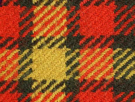 A macro view of a piece of textile with a colorful pattern