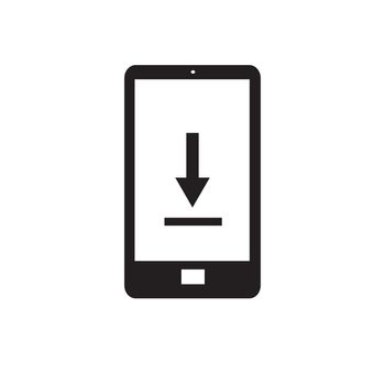 phone download icon on white background. phone download icon sign. 