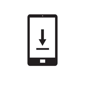 phone download icon on white background. phone download icon sign. 