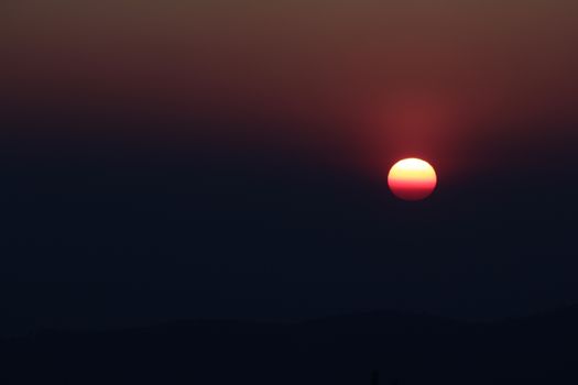 Sunrise over mountain morning peaks