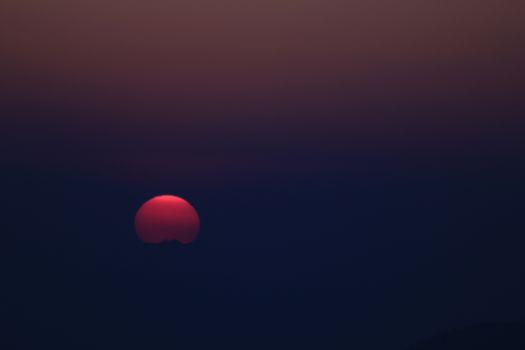 Sunrise over mountain morning peaks