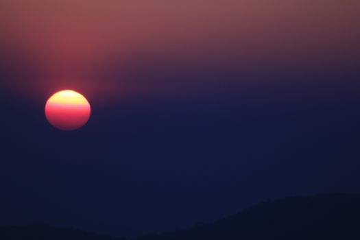 Sunrise over mountain morning peaks