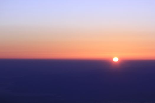 Sunrise over mountain morning peaks