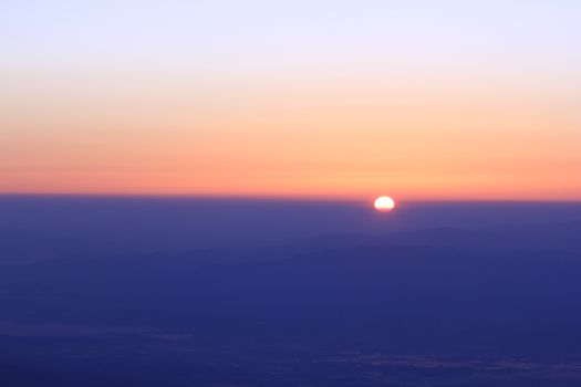 Sunrise over mountain morning peaks