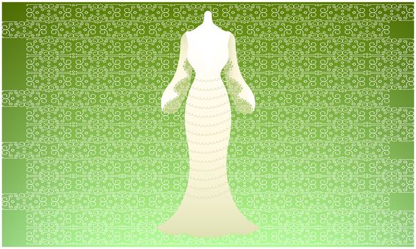 mock up illustration of fashion dress on abstract background