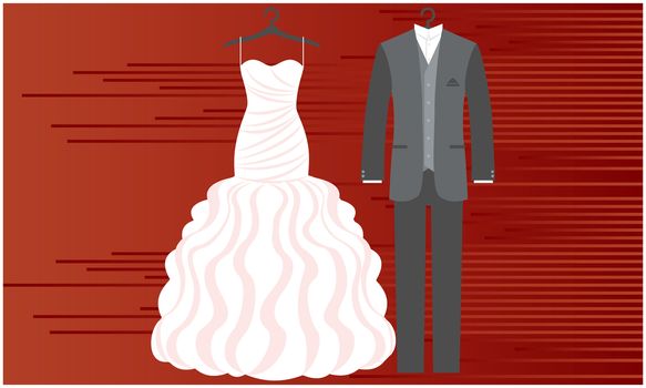 mock up illustration of couple fashion wear on abstract background