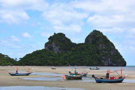 Traditional Thai boats near the beach. Thailand